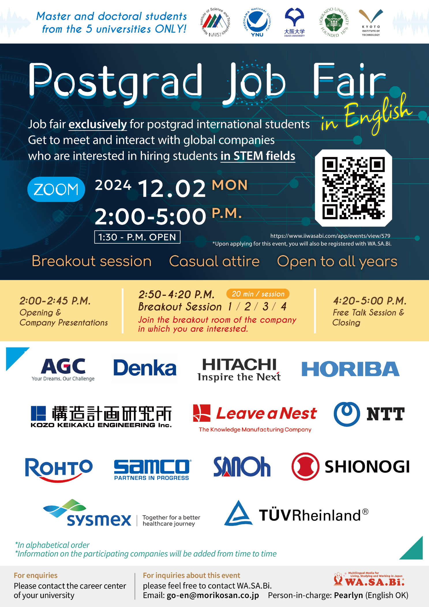 Postgrad Job Fair in English