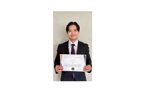Mark D. Ilasin, Doctoral Student in the Information Device Science Laboratory, Received the 