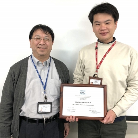 光機能素子科学研究室のKuang-Chih TSO博士研究員がThe 13th The Eye and The Chip World Research Congressでポスター賞（second-place）を受賞