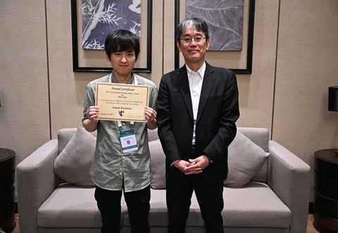 ロボットラーニング研究室の鉢峰 拓海さん（博士後期課程3年）が、SICE International Young Authors Award （SIYA-IROS2025）を受賞